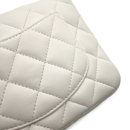 CHANEL Mini Matelasse Medal Chainshoulder Bag WhiteAS3738 Lambskin