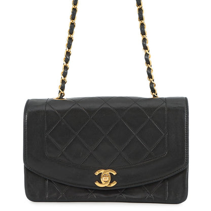 CHANEL Diana Chain Shoulder Bag BlackA01164 Lambskin Size 22