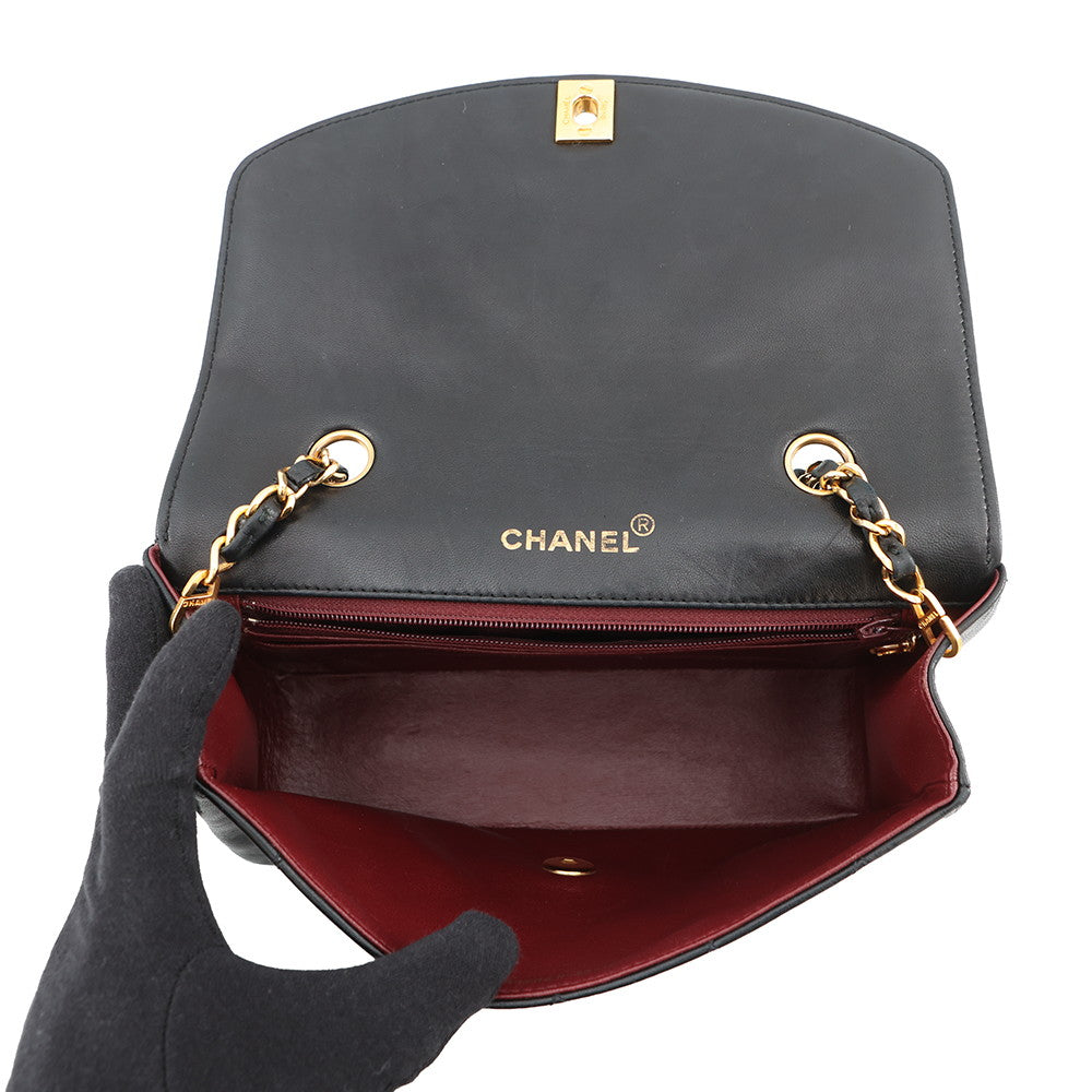 CHANEL Diana Chain Shoulder Bag BlackA01164 Lambskin Size 22