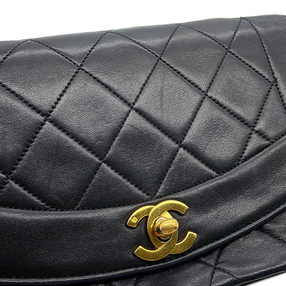 CHANEL Diana Chain Shoulder Bag BlackA01164 Lambskin Size 22