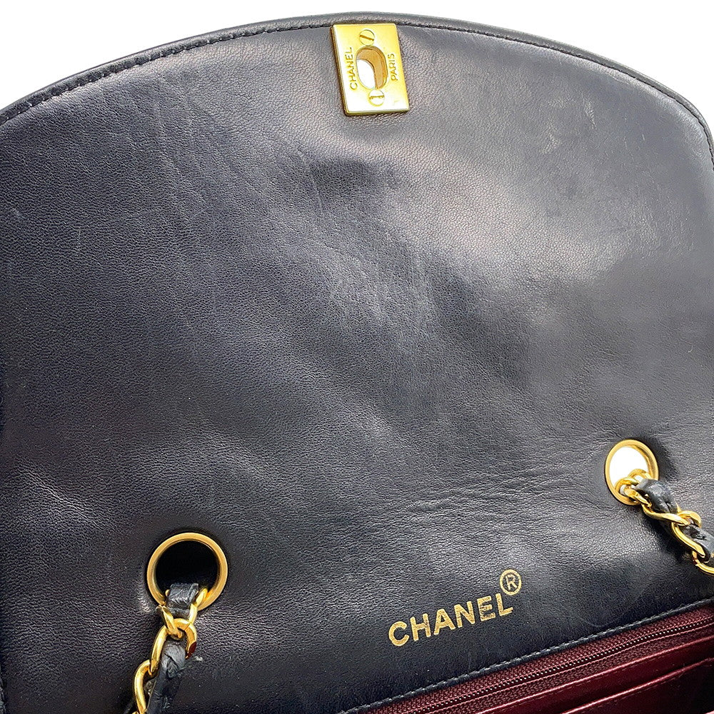 CHANEL Diana Chain Shoulder Bag BlackA01164 Lambskin Size 22