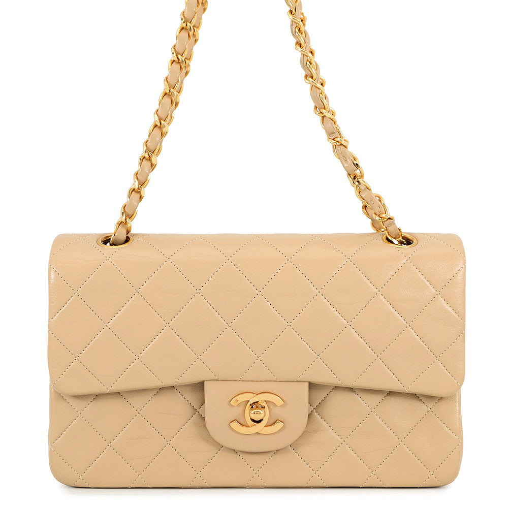 CHANEL Matelasse Chain Shoulder Bag BeigeA01113 Lambskin Size 23