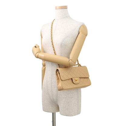 CHANEL Matelasse Chain Shoulder Bag BeigeA01113 Lambskin Size 23