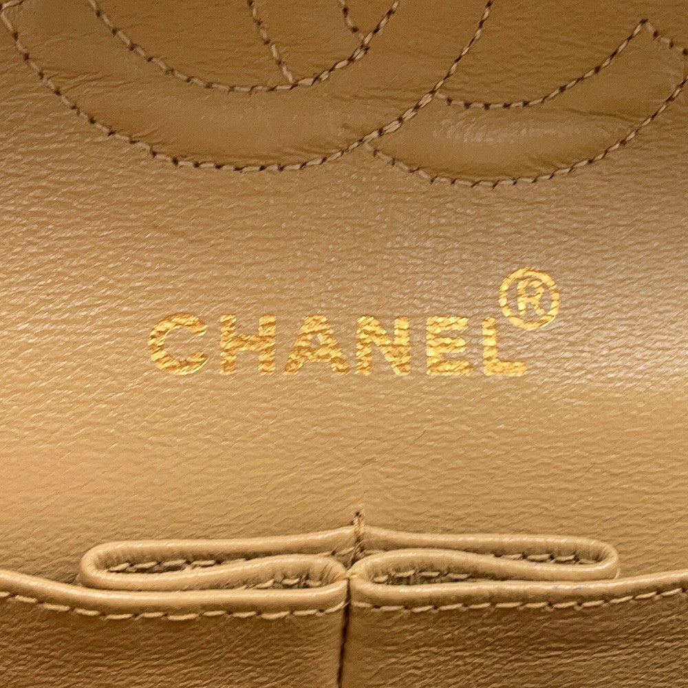 CHANEL Matelasse Chain Shoulder Bag BeigeA01113 Lambskin Size 23