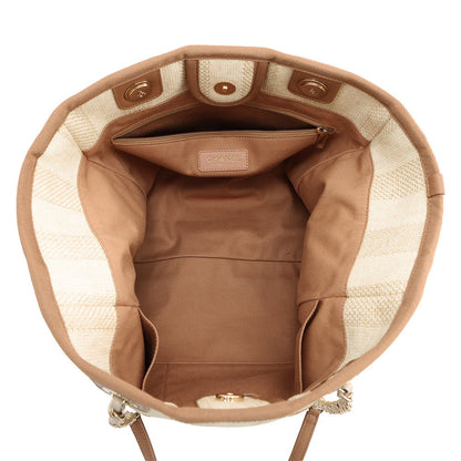 CHANEL Deauville Tote Bag BeigeA67001 Straw Leather Size Medium