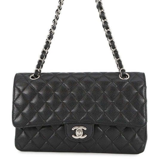 CHANEL Matelasse Chain Shoulder Bag BlackA01112 Caviar Leather Size 25