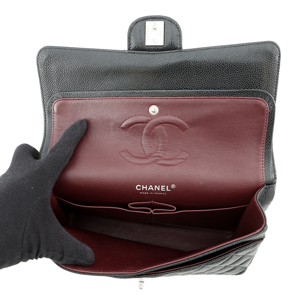 CHANEL Matelasse Chain Shoulder Bag BlackA01112 Caviar Leather Size 25