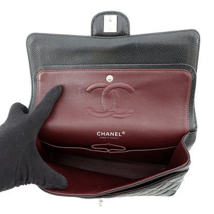 CHANEL Matelasse Chain Shoulder Bag BlackA01112 Caviar Leather Size 25