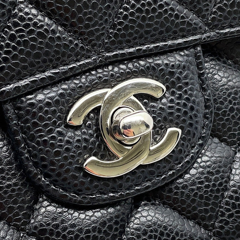 CHANEL Matelasse Chain Shoulder Bag BlackA01112 Caviar Leather Size 25