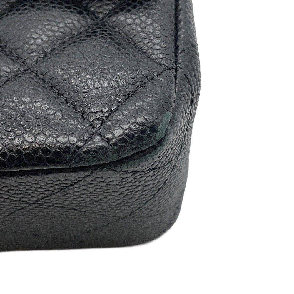 CHANEL Matelasse Chain Shoulder Bag BlackA01112 Caviar Leather Size 25
