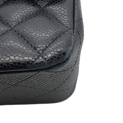 CHANEL Matelasse Chain Shoulder Bag BlackA01112 Caviar Leather Size 25