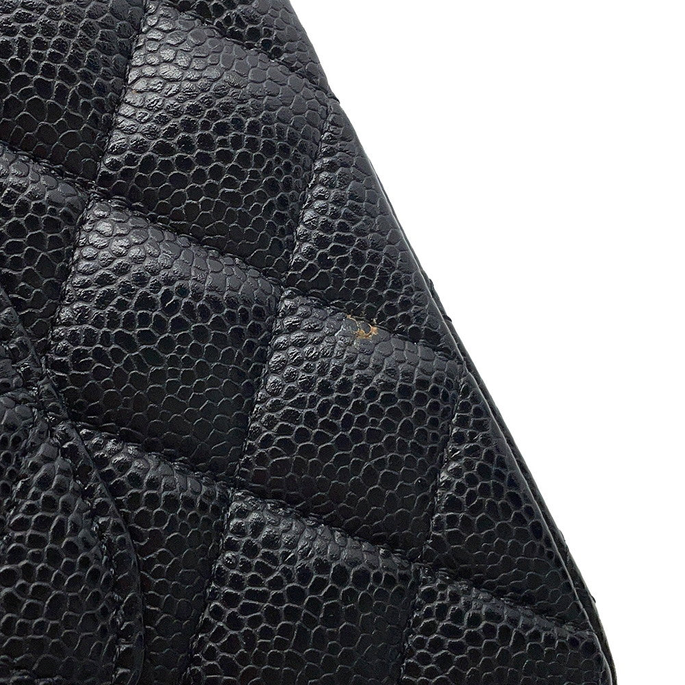 CHANEL Matelasse Chain Shoulder Bag BlackA01112 Caviar Leather Size 25