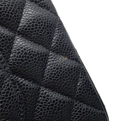 CHANEL Matelasse Chain Shoulder Bag BlackA01112 Caviar Leather Size 25