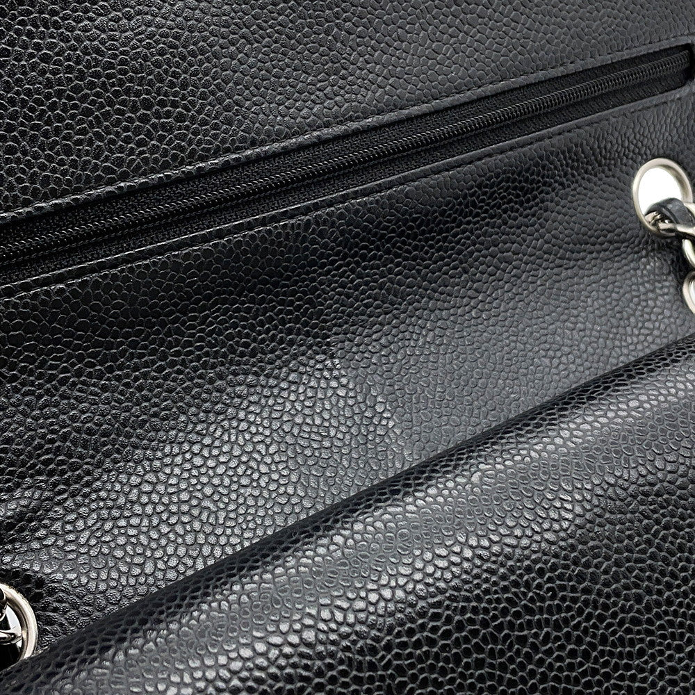 CHANEL Matelasse Chain Shoulder Bag BlackA01112 Caviar Leather Size 25