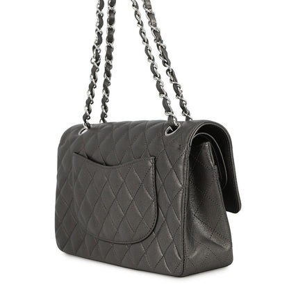 CHANEL Matelasse Chain Shoulder Bag MetalicSilverA01112 Lambskin Size 25