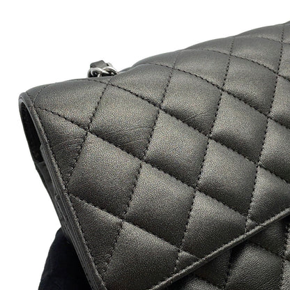 CHANEL Matelasse Chain Shoulder Bag MetalicSilverA01112 Lambskin Size 25