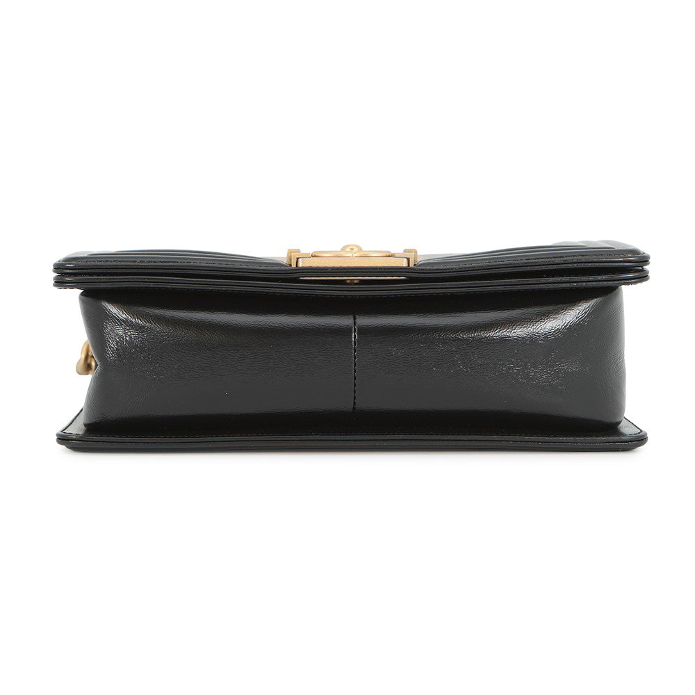 CHANEL Boy Chanel Chain Shoulder Bag Black/GoldA67086 Leather Size 25
