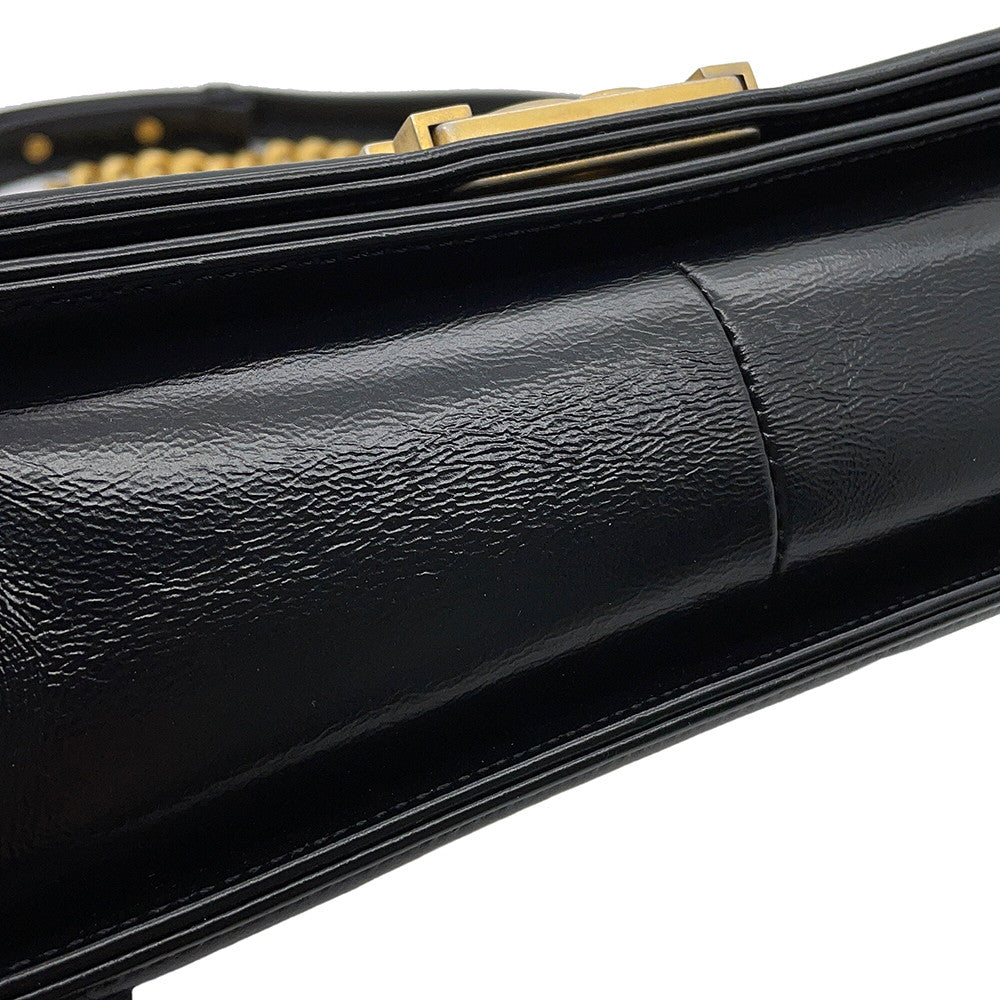 CHANEL Boy Chanel Chain Shoulder Bag Black/GoldA67086 Leather Size 25