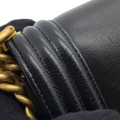 CHANEL Boy Chanel Chain Shoulder Bag Black/GoldA67086 Leather Size 25
