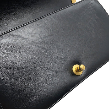 CHANEL Boy Chanel Chain Shoulder Bag Black/GoldA67086 Leather Size 25