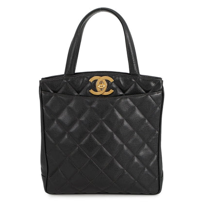 CHANEL Decacoco Tote Bag Black Caviar Leather