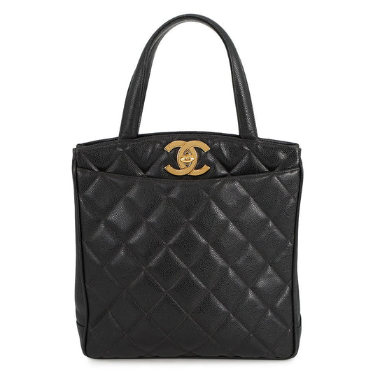 CHANEL Decacoco Tote Bag Black Caviar Leather