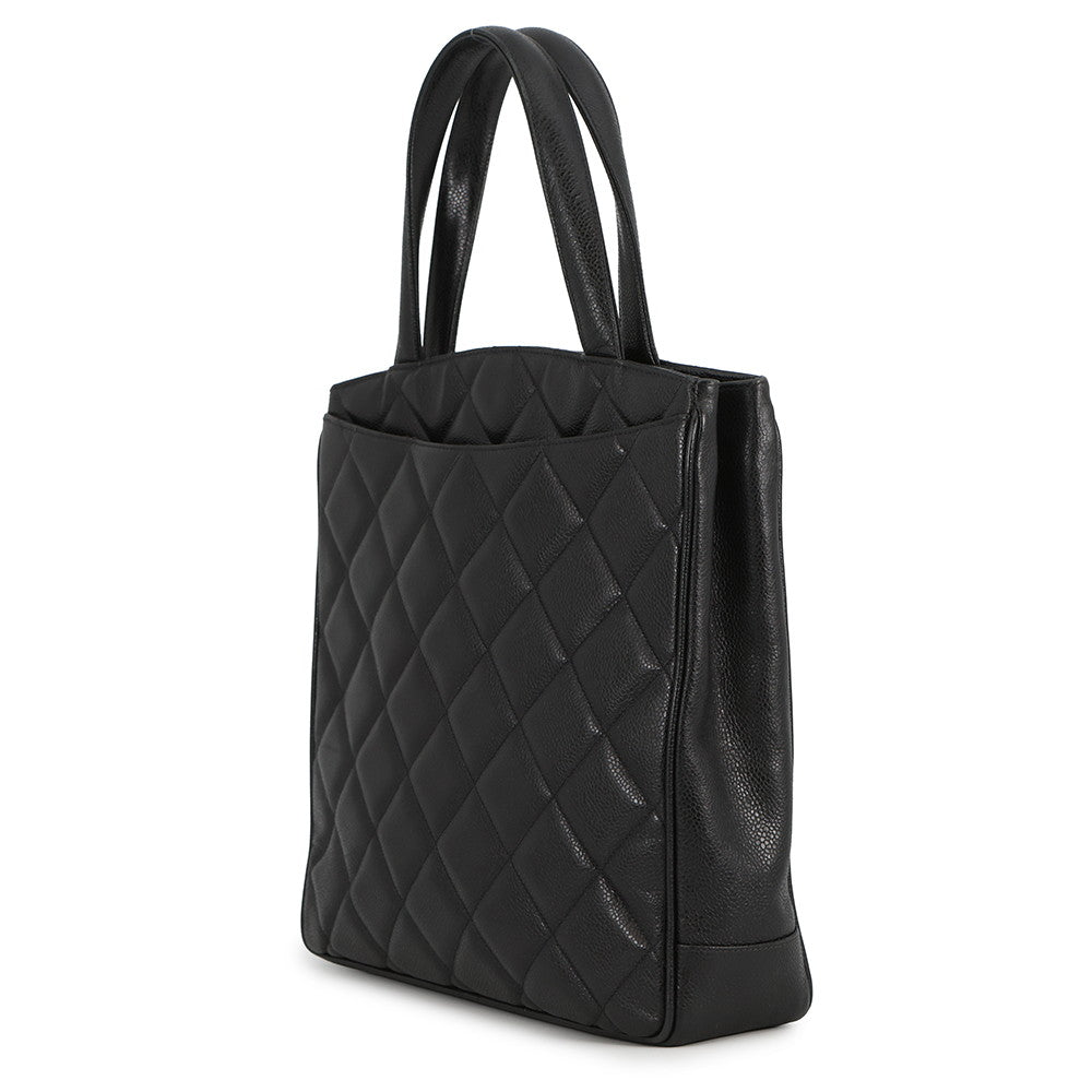 CHANEL Decacoco Tote Bag Black Caviar Leather