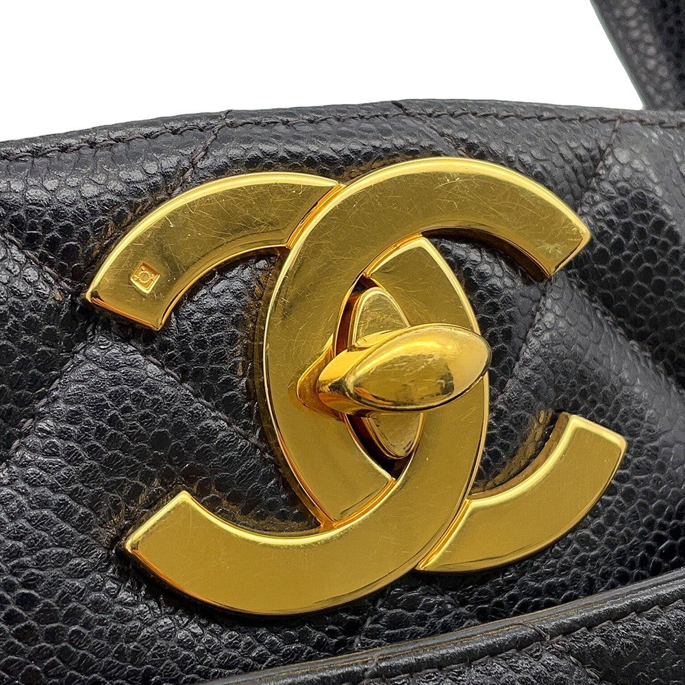 CHANEL Decacoco Tote Bag Black Caviar Leather