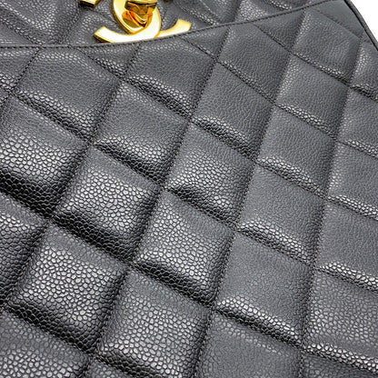 CHANEL Decacoco Tote Bag Black Caviar Leather