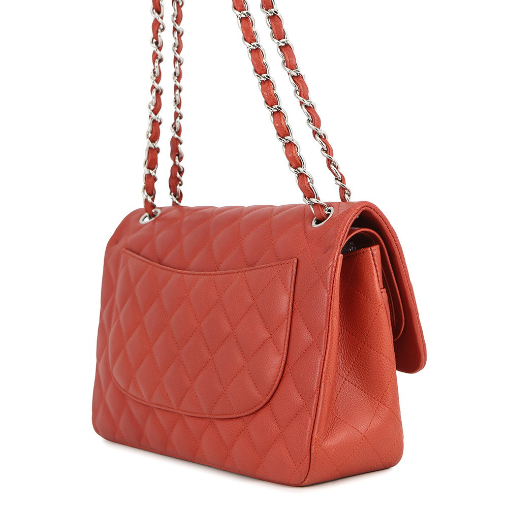 CHANEL Matelasse Chain Shoulder Bag RedA58600 Caviar Leather Size 30