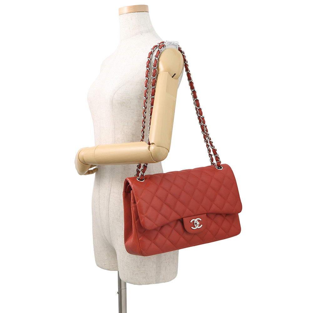 CHANEL Matelasse Chain Shoulder Bag RedA58600 Caviar Leather Size 30