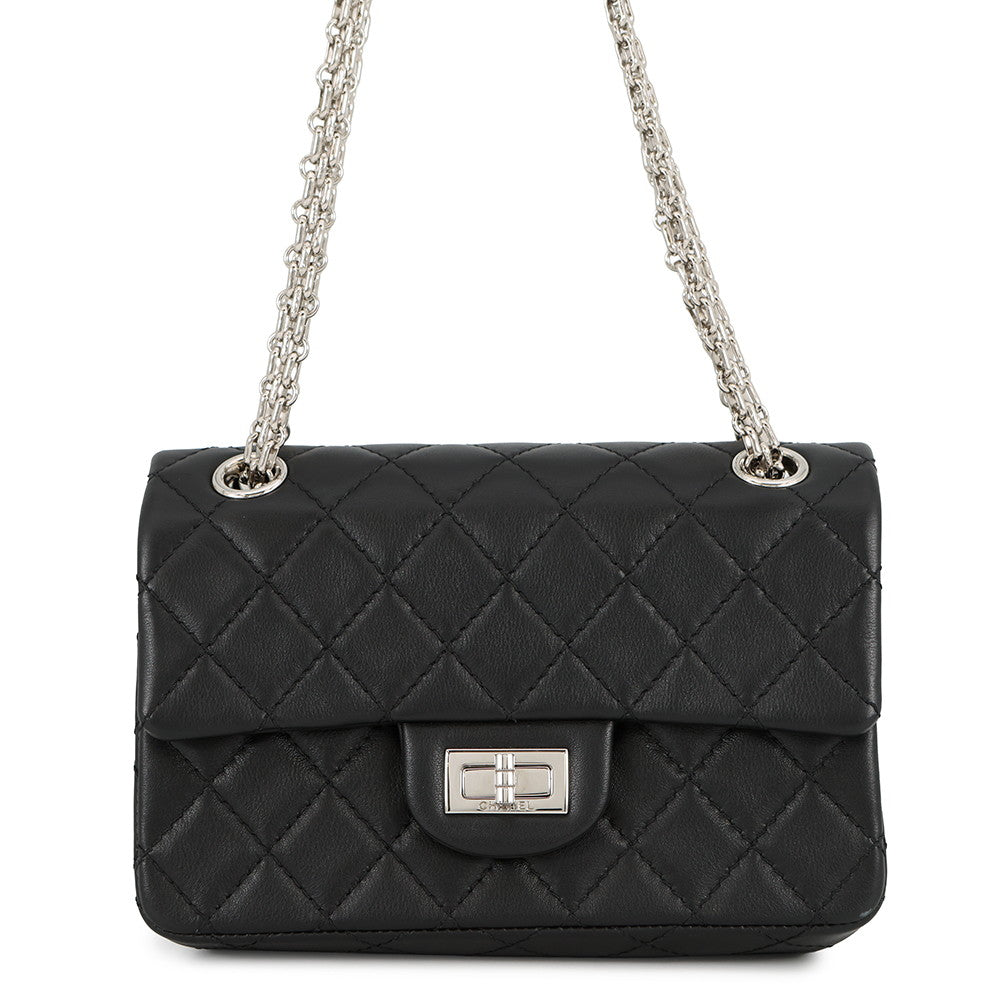 CHANEL Matelasse 2.55 Chain Shoulder Bag BlackAS0874 Lambskin Size Mini