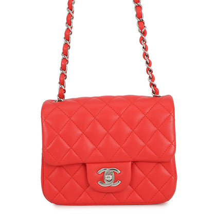 CHANEL Mini Matelasse Chain Shoulder Bag RedA35200 Lambskin Size 17