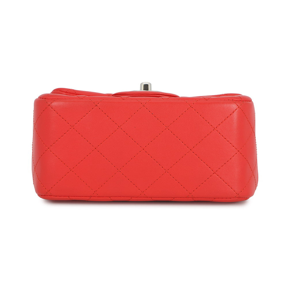 CHANEL Mini Matelasse Chain Shoulder Bag RedA35200 Lambskin Size 17