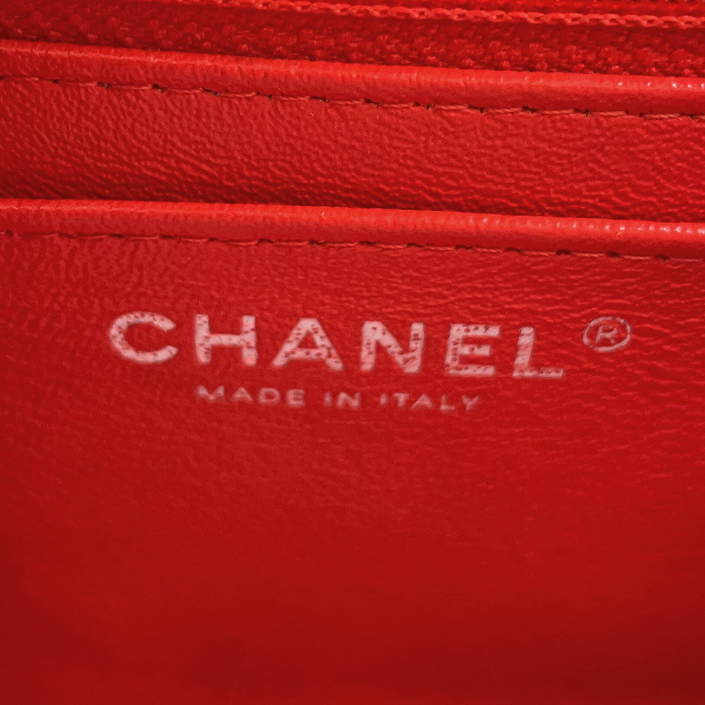 CHANEL Mini Matelasse Chain Shoulder Bag RedA35200 Lambskin Size 17