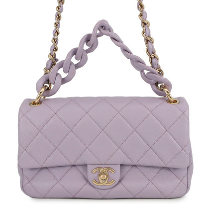 CHANEL Matelasse Chain Shoulder Bag PurpleAS4789 Caviar Leather