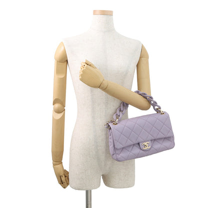 CHANEL Matelasse Chain Shoulder Bag PurpleAS4789 Caviar Leather