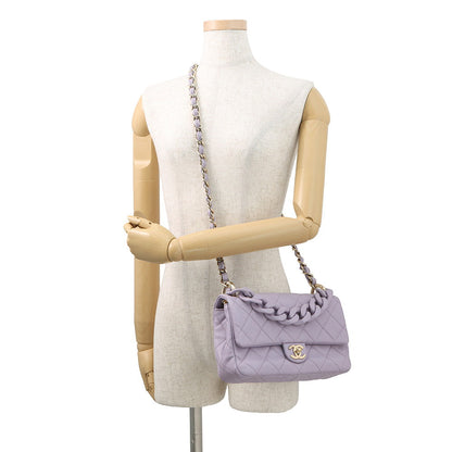 CHANEL Matelasse Chain Shoulder Bag PurpleAS4789 Caviar Leather