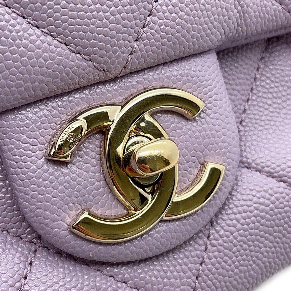 CHANEL Matelasse Chain Shoulder Bag PurpleAS4789 Caviar Leather