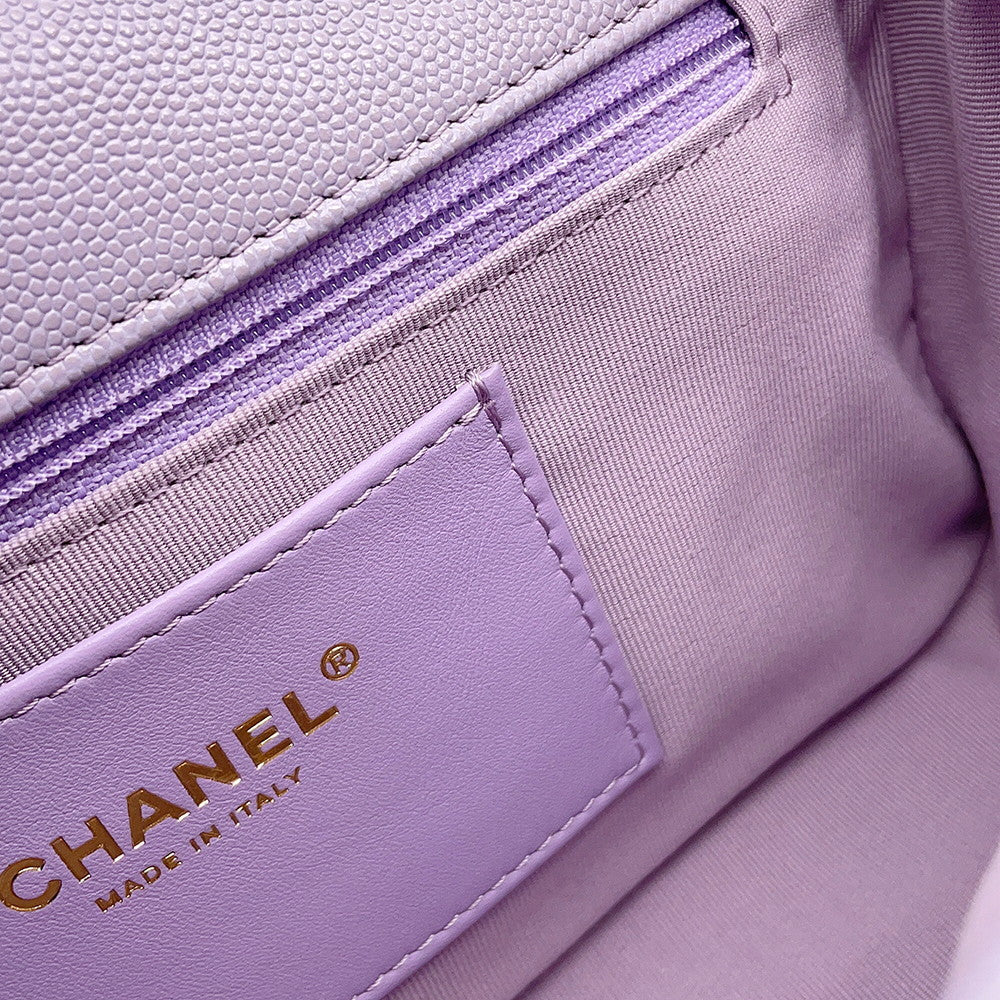 CHANEL Matelasse Chain Shoulder Bag PurpleAS4789 Caviar Leather