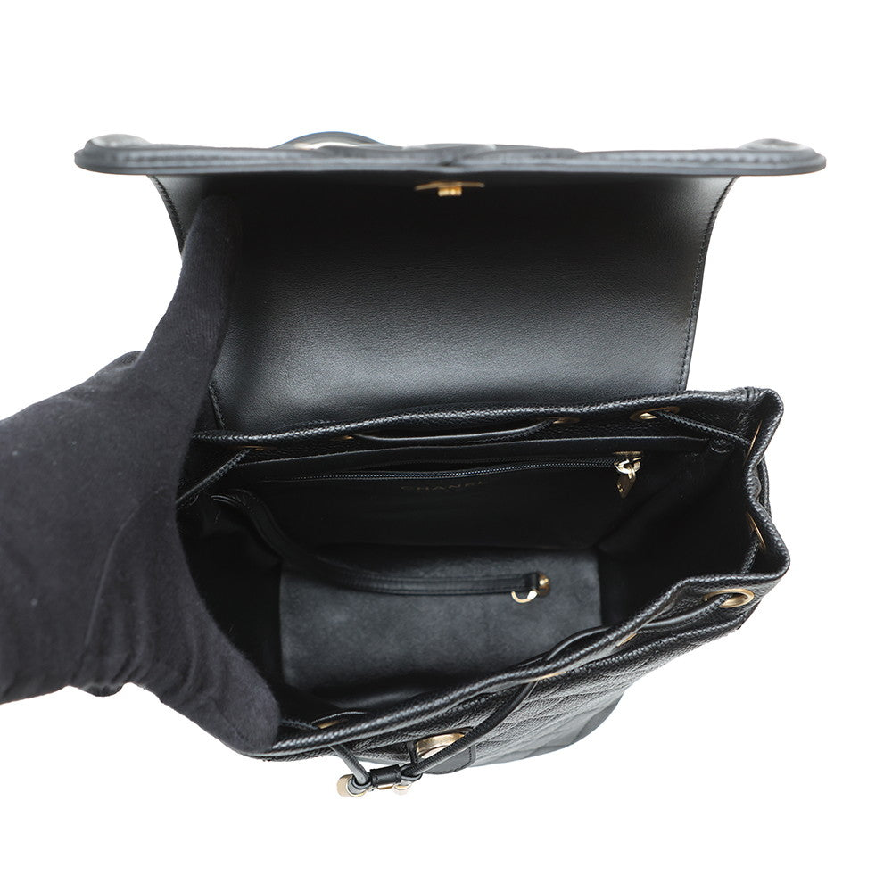 CHANEL Filigree Backpack BlackA57090 Caviar Leather