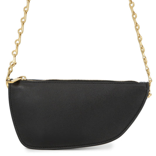 BURBERRY Shield ChainShoulder Bag Black8079856 Leather Size micro
