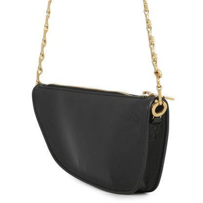 BURBERRY Shield ChainShoulder Bag Black8079856 Leather Size micro