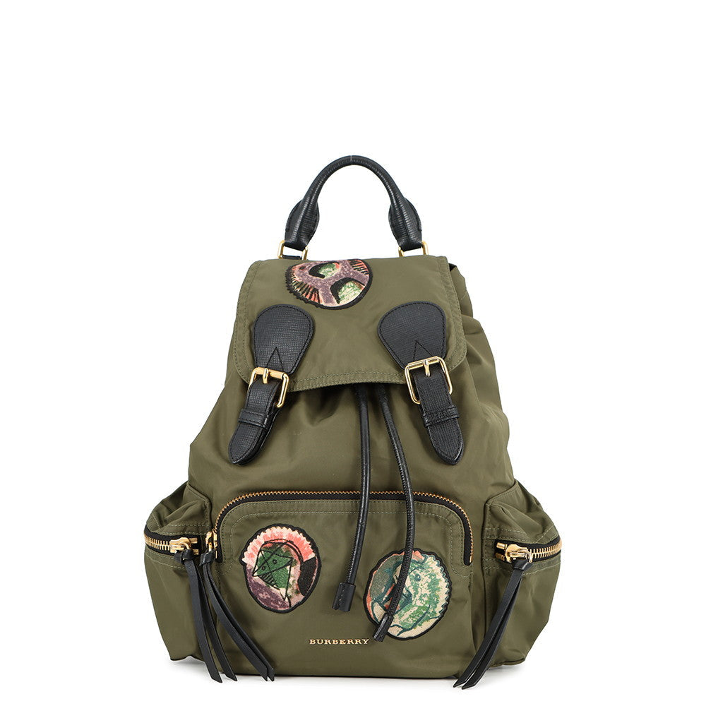 BURBERRY Patch Backpack Khaki/Black4050383 Nylon