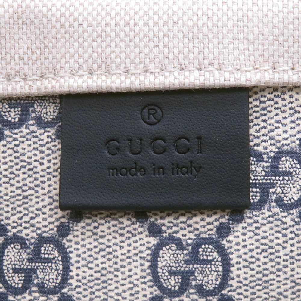 GUCCI Gucci Print Tote Bag Ivory/Navy772176 Canvas Leather