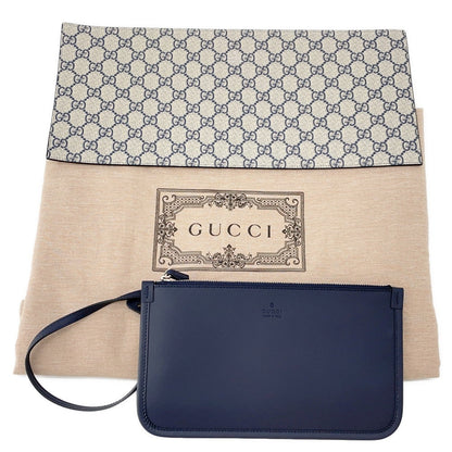 GUCCI Gucci Print Tote Bag Ivory/Navy772176 Canvas Leather