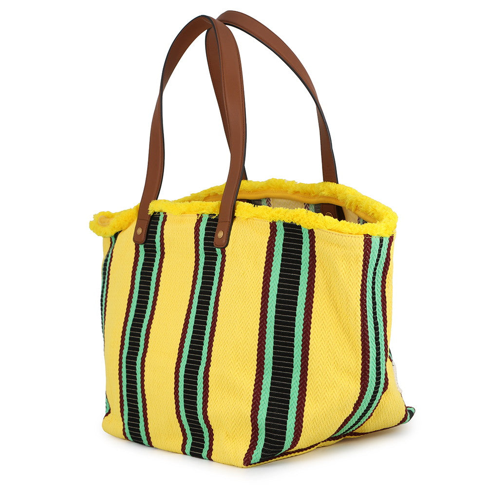 GUCCI Logo Tote Bag Yellow/Multicolor818771 Canvas Leather