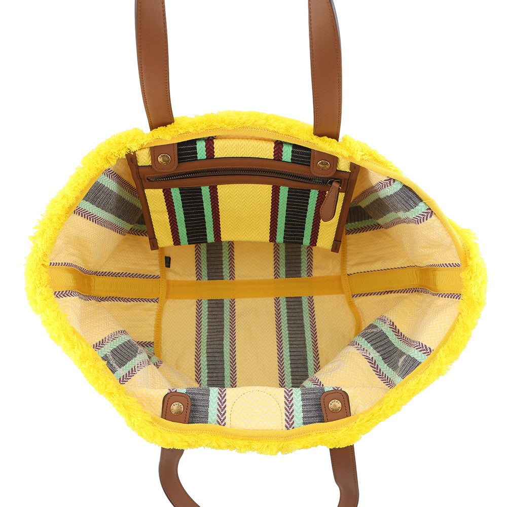 GUCCI Logo Tote Bag Yellow/Multicolor818771 Canvas Leather