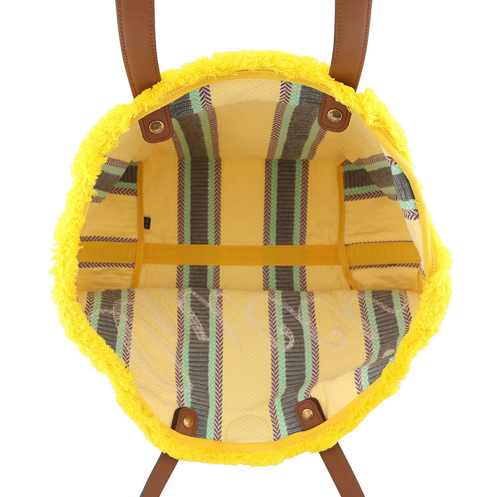 GUCCI Logo Tote Bag Yellow/Multicolor818771 Canvas Leather