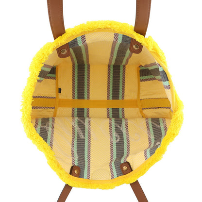 GUCCI Logo Tote Bag Yellow/Multicolor818771 Canvas Leather